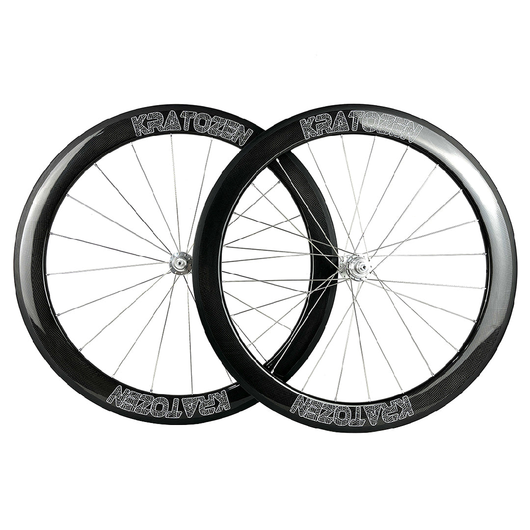 Kratozen 55mm 3k Gloss Carbon Fixed Gear Track Wheelset - Kratozen