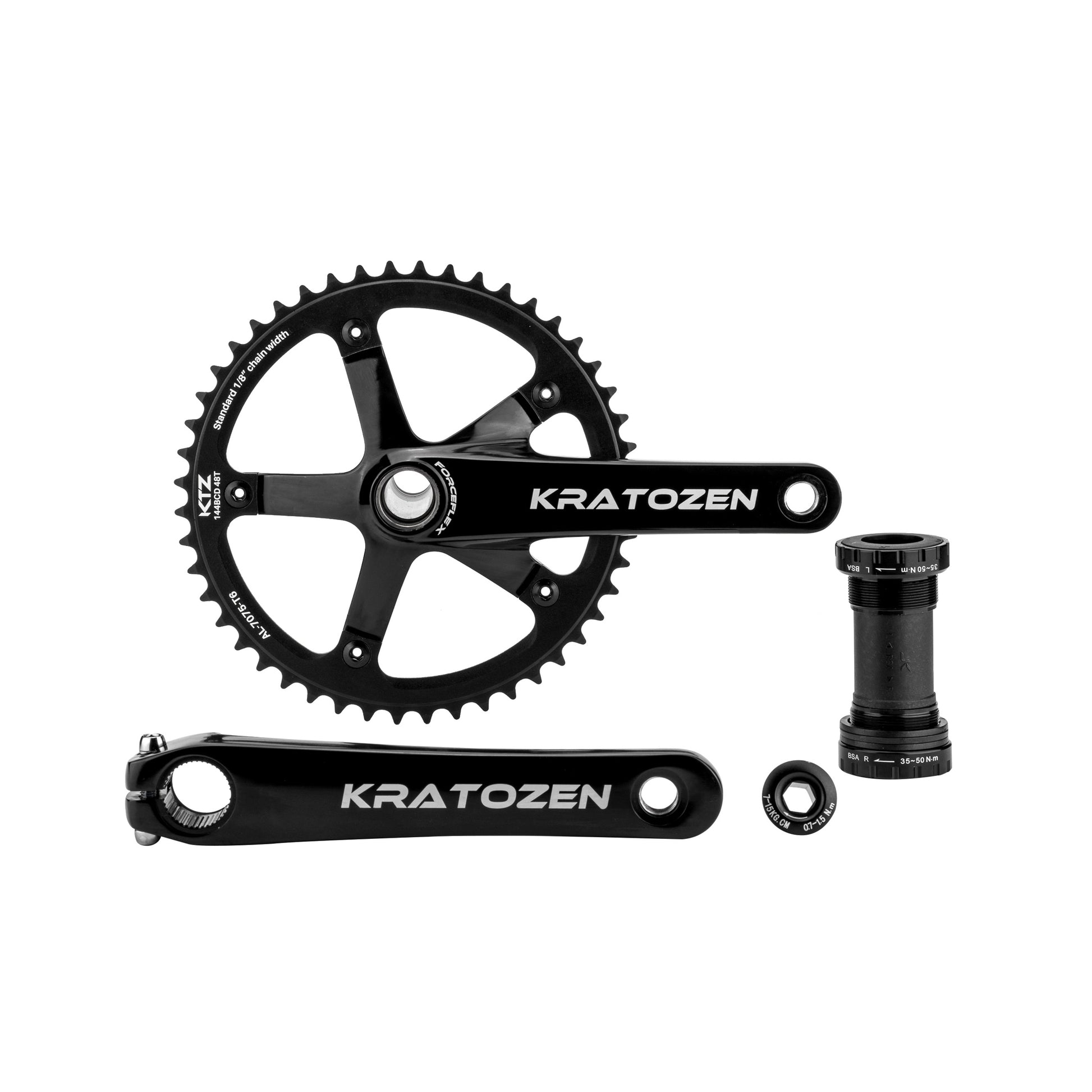 Kratozen ForceFlex Hollowtech Track Fixed Gear Crankset - Kratozen