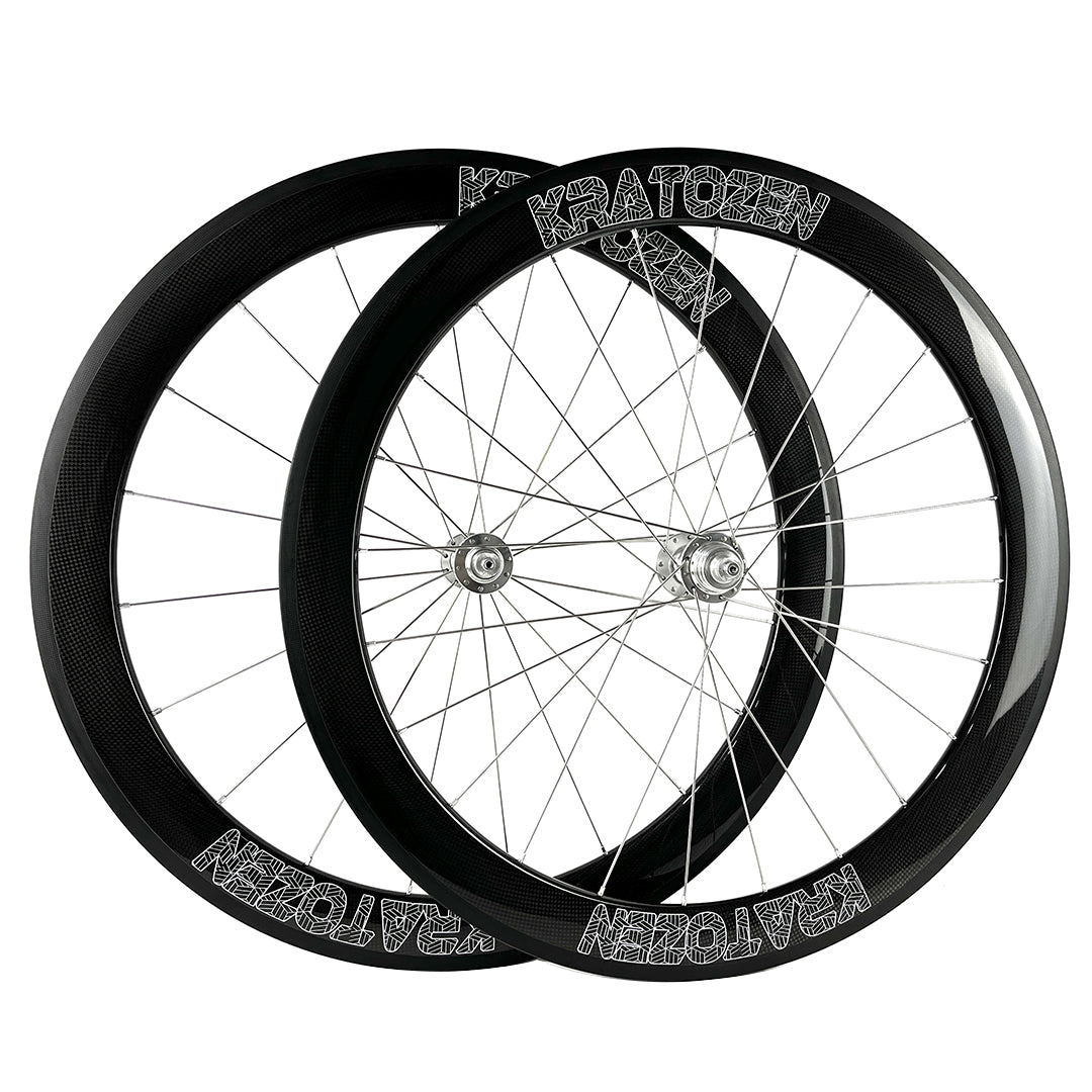 Kratozen 55mm 3k Gloss Carbon Fixed Gear Track Wheelset - Kratozen