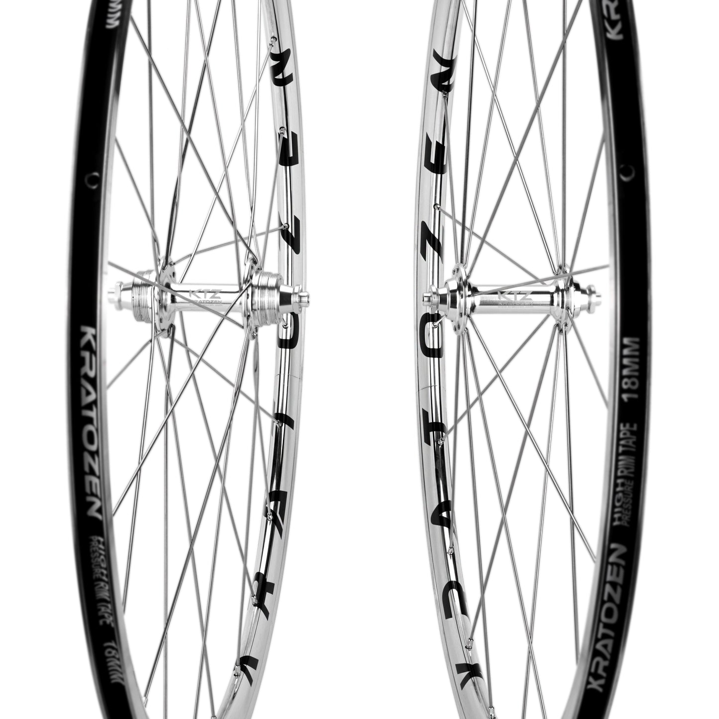 Kratozen BlazeOne Aluminium Silver Fixed Gear Track Wheelset - Kratozen